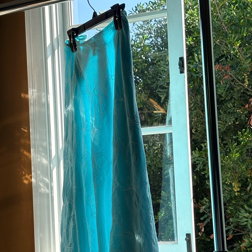 Caslon (Nordstrom) Turquoise A-line Skirt 100% cotton